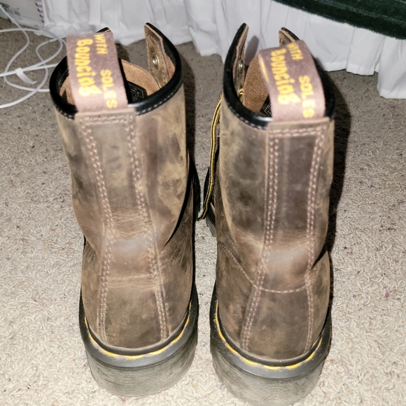 Dr. Martens 1460 Crazy Horse Leather Lace Up Boots in Brown - Picture 4 of 6